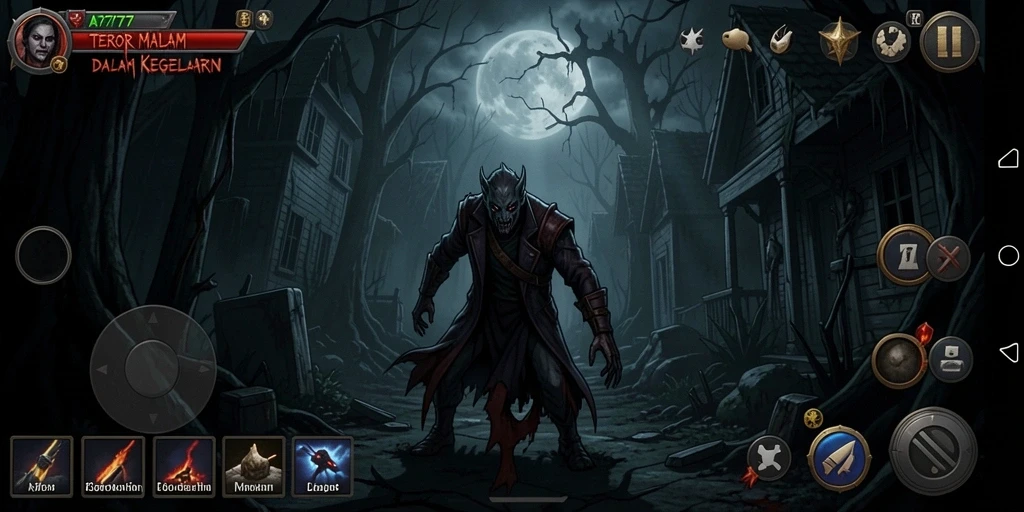 Screenshot menampilkan gameplay menegangkan dan mencekam dari A7777.