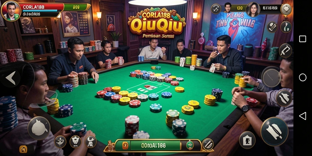 Tampilan gameplay seru dalam permainan QiuQiu CORLA188.