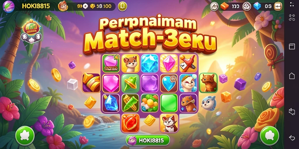 Screenshot gameplay HOKI8815 menampilkan keseruan mencocokkan objek.