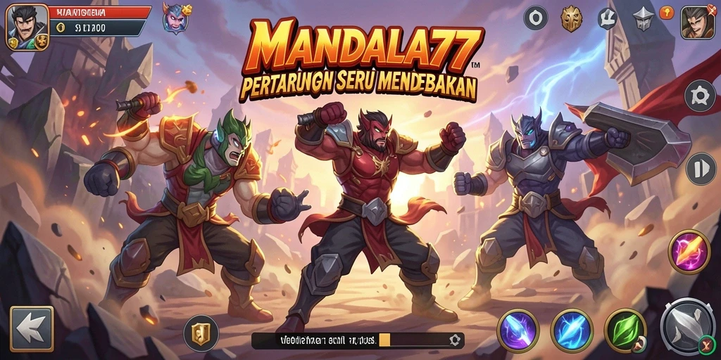 Gameplay MANDALA77 yang seru dalam pertarungan Fighting.