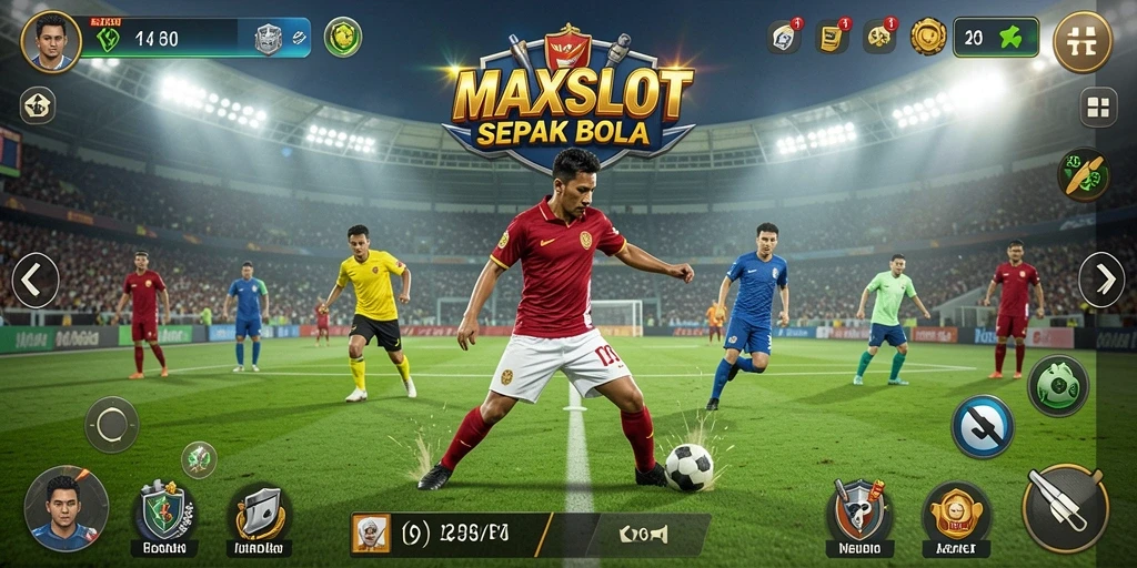Screenshot gameplay <strong>MAXSLOT</strong> menampilkan aksi seru di lapangan.
