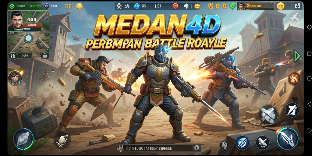 Gambaran gameplay Battle Royale yang intens dan menegangkan